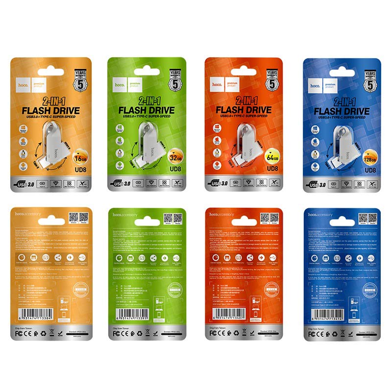 Flash Memory hoco UD10 2-in-1 Type-C USB3.0 16GB 32GB 64GB 128GB