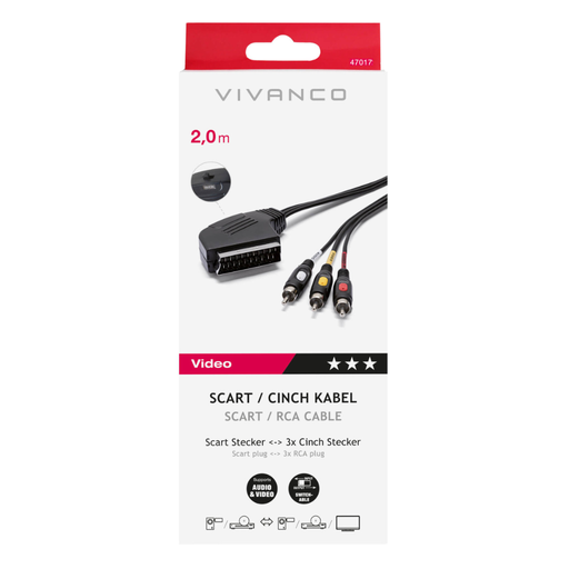 Cable Scart/RCA Connection In/Out