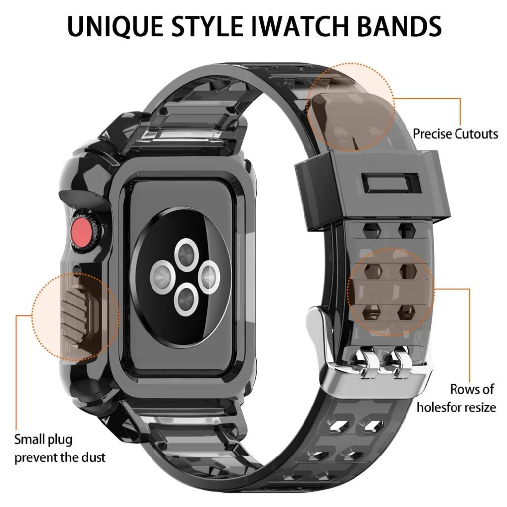 Band Silicone Dark Transparent For Apple Watch 42mm/46mm