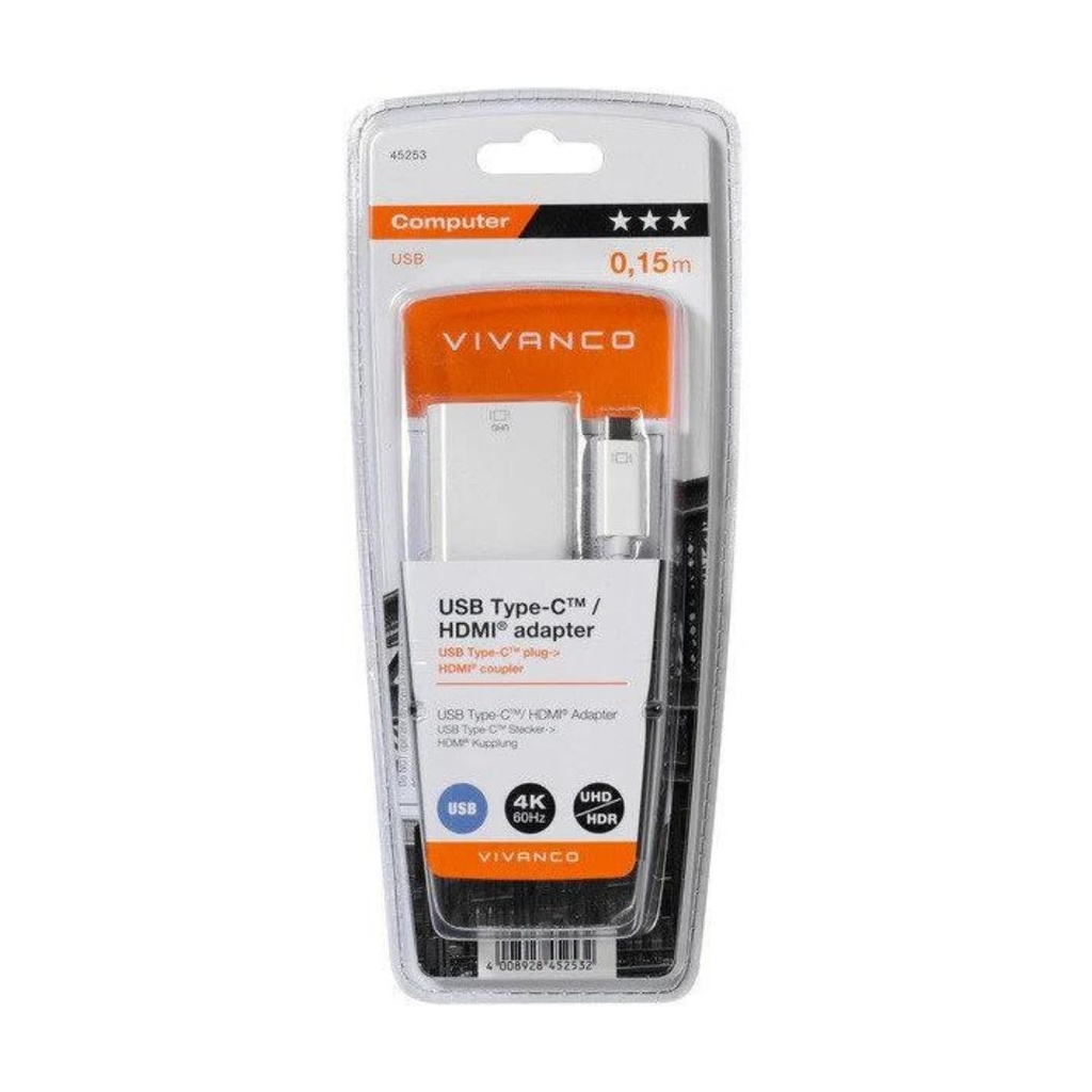Converter vivanco HDMI To Type-C 0.15m