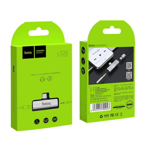 OTG hoco LS26 Type-C 2-in-1 Audio Converter