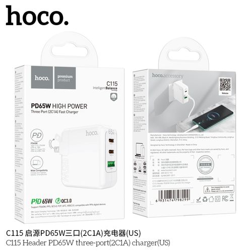 Charger hoco C115A PD65W three-port