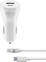 Car Charger cellularline USB And Type-C 18W