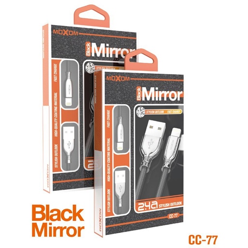 Cable MOXOM CC-77 Mirror Black Micro-USB