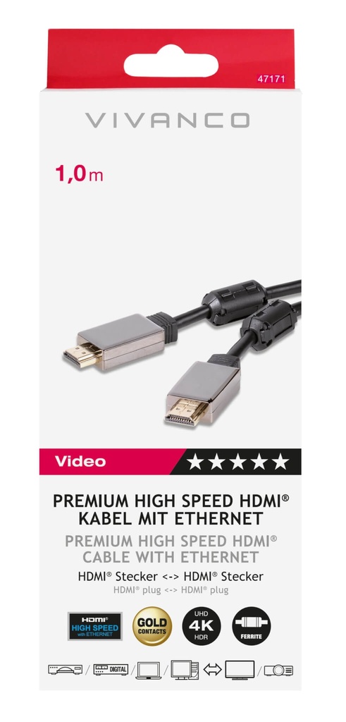 Vivanco Cable High Speed HDMI With Ethernetet