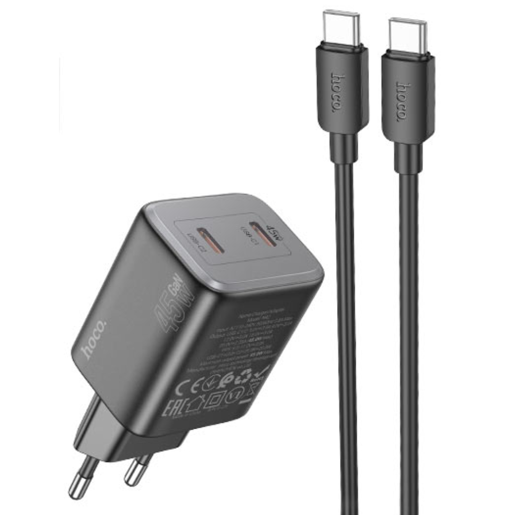 Hoco Charger Set Dual-Port 45W(2C) Charger Set - N42