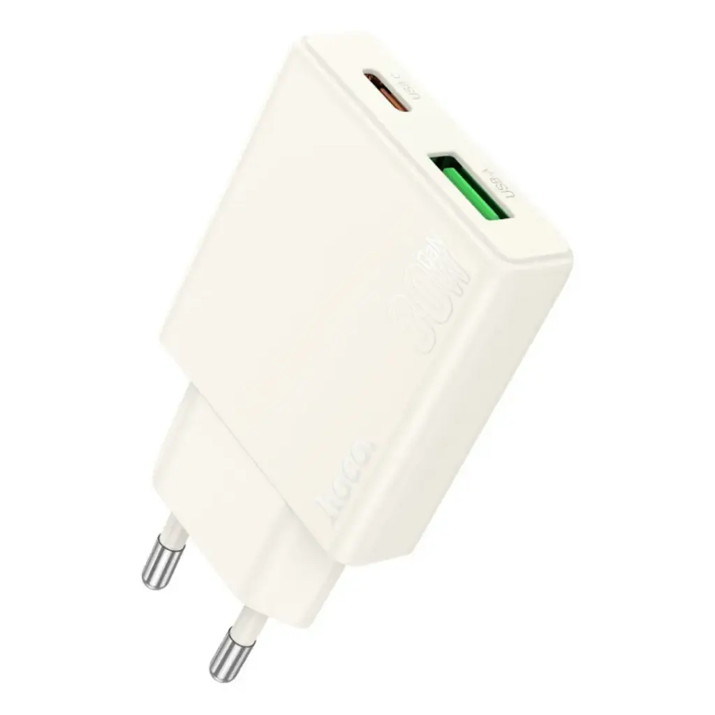 Hoco Biscuit Single Port PD30W Charger(EU) Without Cable - N44