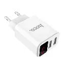 Hoco Charger Dual Port USB With Digital Display - C63A 