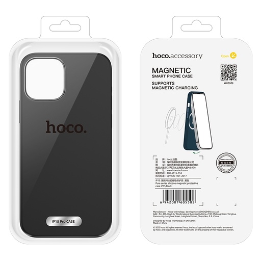 HOCO Pure series silicone magnetic protective case iP15 Pro