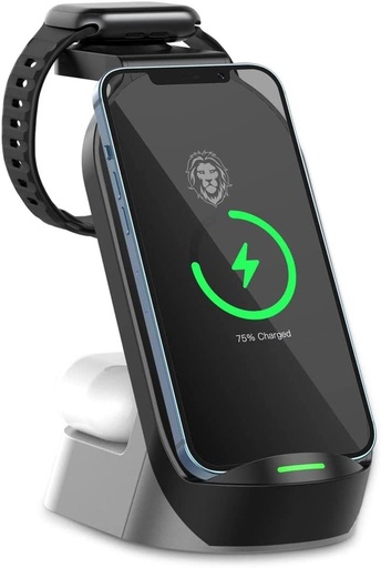 Green 4 in 1 Fast Wireless Charger 15W - Black"