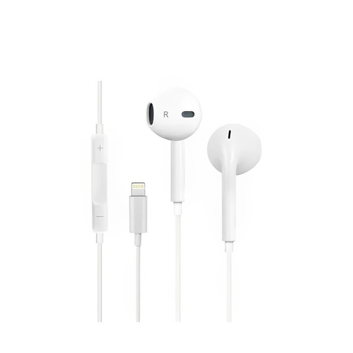 Green Lion MFI Stereo Earphone with Lightning Connector - White"
