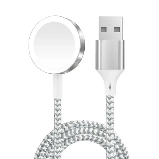 Green Lion Magnetic Braided Charging Cable 1.2M ( USB-A Interface ) for iWatch - Silver"