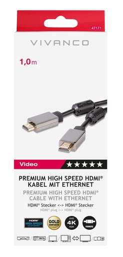Cable vivanco High Speed HDMI With Ethernetet